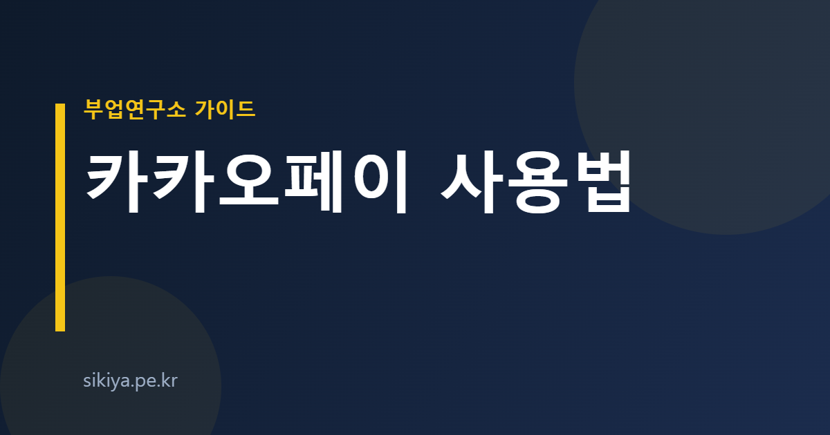 카카오페이 사용법