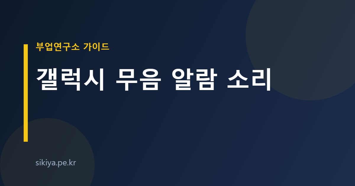 갤럭시 무음 알람 소리
